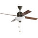 Angelina St 52 inch Antique Bronze with Medium Cherry/Classic Walnut Blades Ceiling Fan
